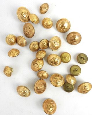 Ensemble de boutons des Transmissions, environ 25 pièces, ép…