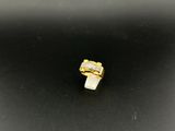 a gold ring with a white stone in the middle