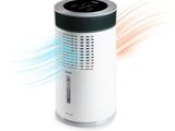 un purificateur d'air blanc et noir sur fond blanc