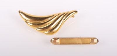 Ensemble broche et épingle plaquées or