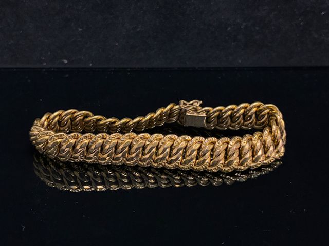 Bracelet en or 18 carats 750 millièmes maille américaine. En règl...