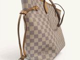 louis vuitton damier canvas and leather tote bag