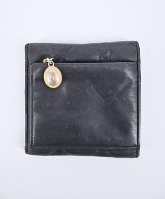 Christian DIOR - Portefeuille compact en cuir agneau marine …
