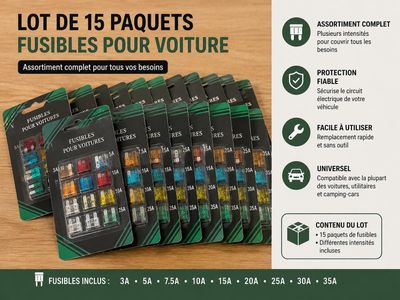 lot de 15 fusibles pour votre voiture