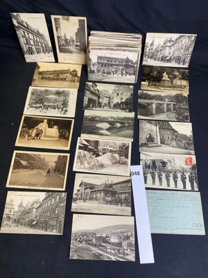 a bunch of old black and white photographs of people and buildings