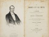 an old book with a picture of a man in a suit