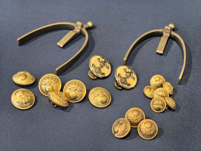 Lot de x15 Boutons x2 insignes et une paire d'étriers