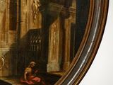 an image of a painting of a woman sitting on a step