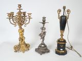 three different types of candlesticks on a white background