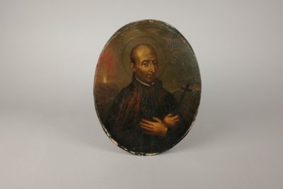 un tableau représentant un homme tenant une pipe à la main