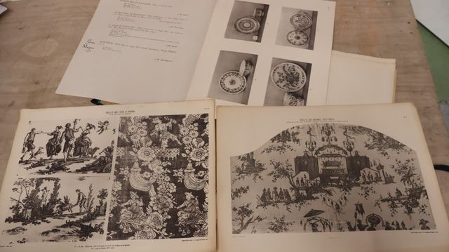 Planches de modèles de faïence, toile de jouy, toiles peintes