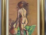 an image of a painting of a nude woman holding a jug
