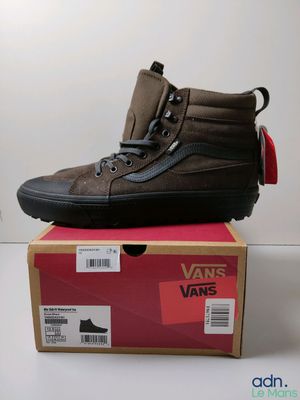 vans old skooler high top sneakers in brown and black