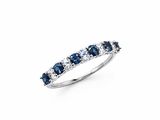 bague en or blanc avec saphirs bleus et diamants