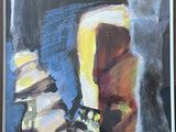 painting of a painting of a person with a hat on a table