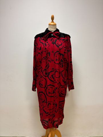 UNGARO Sola Donna Paris – Jolie Robe longue en laine rouge et mot...
