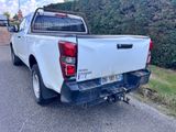 a white pick up truck that is parked on the side of the road