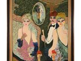 une image représentant un tableau où l'on voit deux femmes assises devant un miroir