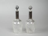 pair of antique cut glass salt and pepper shakers