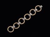 an 18k gold and diamond link bracelet