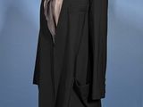 an image of a black suit on a mannequin stand