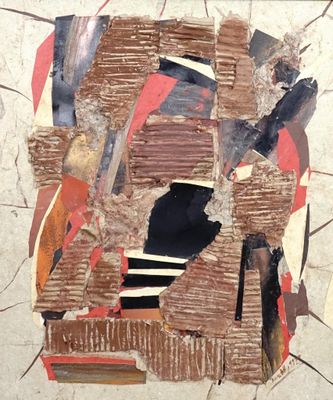 ECOLE MODERNE du XXe siècle Composition en rouge et bleu - Photo 1