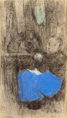 l'image d'un dessin représentant une femme assise sur un canapé