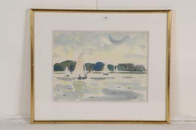 une image d'un tableau représentant un voilier sur l'eau