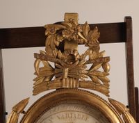 Baromètre thermomètre de forme ovale, en bois richement moul… (photo 2)