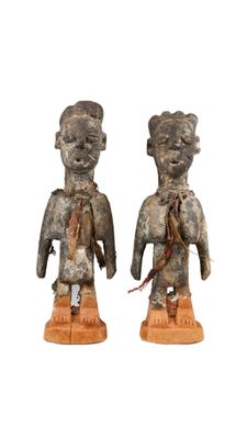 paire de figurines africaines d'un homme et d'une femme