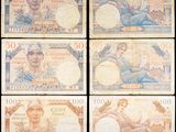 six billets de banque différents sur lesquels figurent les portraits d'un homme et d'une femme