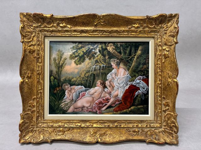 Émail de Limoges – « Diane au bain ». Signée FAURÉ, Limoges, 2/8.