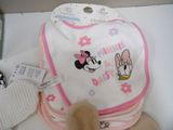 a baby bib with a minnie mouse design on it