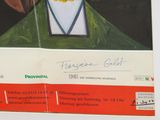 a picture of a painting of a woman in a green dress