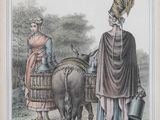 a picture of a man and a woman standing next to a donkey
