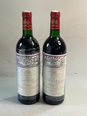 2 bouteilles Château MOUTON ROTHSCHILD 1988 (1 bg, 1 ntlb)