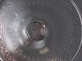 a close up view of a glass with a pattern on it