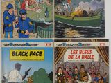 Lot de 4 bandes dessinées françaises : « Le David », « Les Bleus de la balle », « Les Bleus de la balle », « Les Bleu »