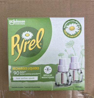 packaging of a box of ryrel deodorance liquids on a table