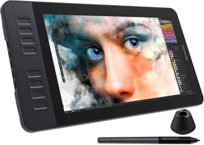 une image représentant une tablette tactile avec un stylet et le visage d'une femme à l'écran