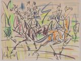 an image of a drawing of a group of people riding horses