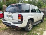 un SUV blanc garé dans l'herbe