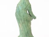 statue of a woman with a veil on her head on a white background