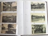 an open book with pictures of people and buildings on it
