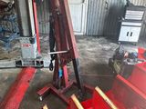 an image of a red work bench in a garage