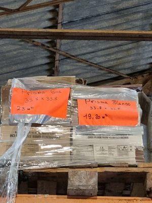 une palette remplie de cartons de denrées alimentaires
