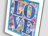 a close up of a picture of a picture of the word love