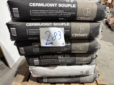 several bags of cement stacked on top of each other on a pallet