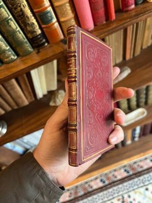une personne tenant un livre à la main devant une bibliothèque remplie de livres