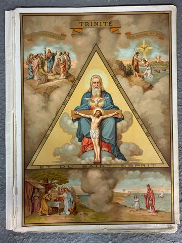 Lot de 3 chromolithographies du 19e sur le thème religieux : n°2 ...